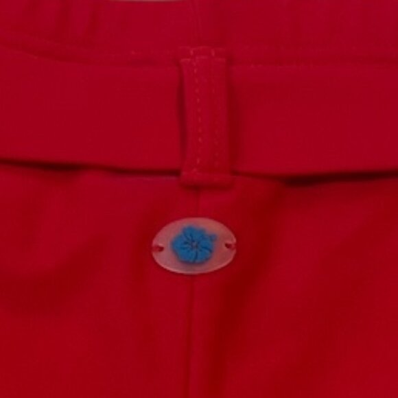 AQUA ROSE Bathing Suit Boy Shorts Bottoms Size Large Red Buckle Detail Belt Loop - Picture 5 of 13